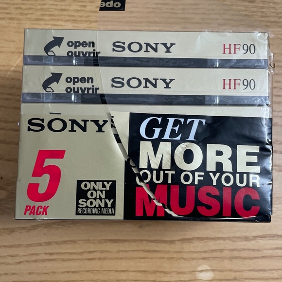 Sony High Fidelity HF 90 Minute Audio Recording Blank Cassette Tapes 5 Pack NEW - Picture 3 of 3